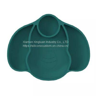 Elephant Shape Odorless Kids Divider Silicone Feeding Plate Set For Baby photo-2