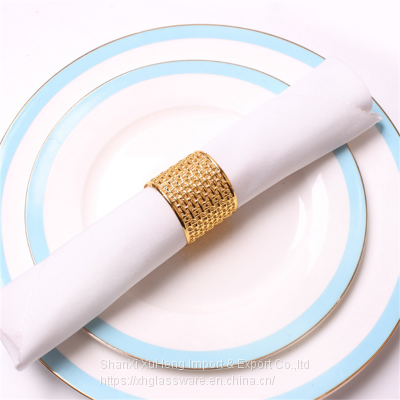 Table Accessories Metal Napkin Ring Hollow Plating Wedding Table Cloth Ring photo-2