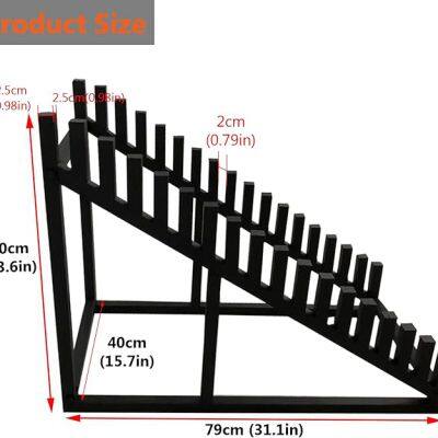17 Tier Sample Tile Display Rack, Floor Tile Display Stand, Building Material Display Shelf, Black Metal Display Holder Art Storage Organizer