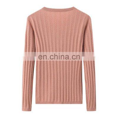 Custom Autumn Solid Color Rib Knitting Cashmere Cardigan Sweater V-Neck Casual Style With Button Decoration Knitwear Factory photo-2