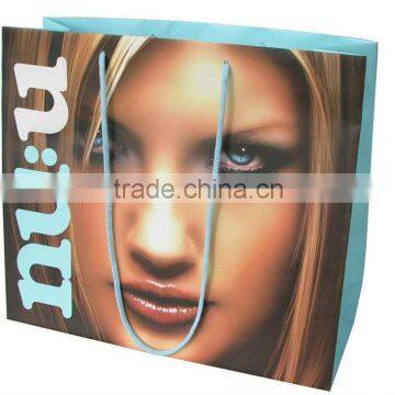 glossy laminated paper square gift bags, fancy paper gift bag low price