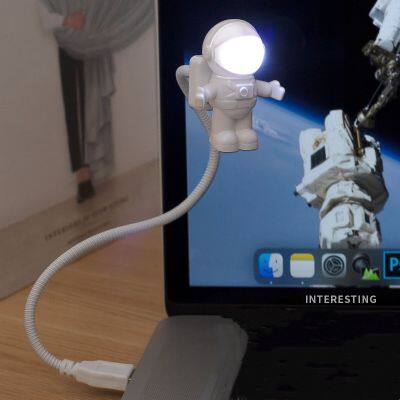 Mini USB Astronaut Adjustable Brightness Keyboard Night Light for Children Gift