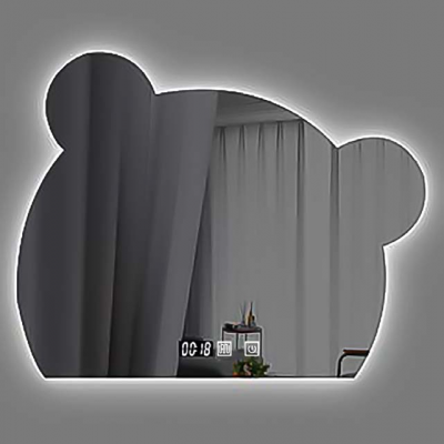 Customized bear-shaped mirror, luxury and unique-shaped creative smart mirror, bathroom LED makeup mirror, wall-mounted bathroom mirror
