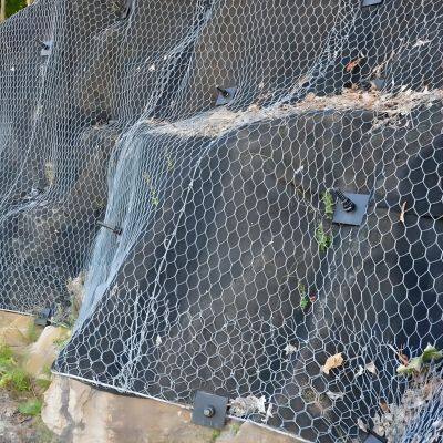 Factory Price 6*10cm Active Structural Defense Rockfall Netting Plain Weave Technique for Slope Stabilization Woven Mesh Size