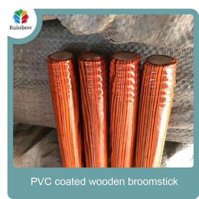 2025 New Wooden Long Broom Handle Natrual Pvc Coated Wooden Broom Handle With Plastic Sweeping Broom