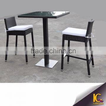 2016 Outdoor PE Rattan Furniture 2 Seater wicker bar table and chair set