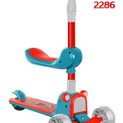 Детские самокаты детские трехколесные музыкальные светящиеся складывающиеся игрушки, спортивные игры на открытом воздухе, для мальчиков и девочек, катание ногой