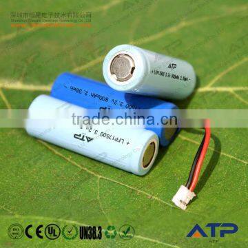 Alibaba rechargeable 3.2v 800mah 17500 lifepo4 battery / lifepo4 17500 battery cell / lifepo4 cell 17500