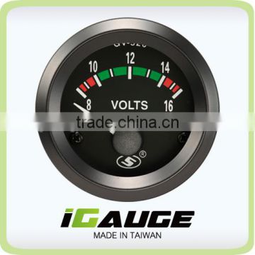 Taiwan good quality 52mm Electrical Gauge for car, black Voltage gauge