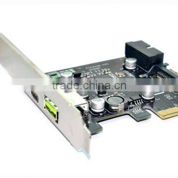 5Gb/s USB 3.1 Type-A + USB Rapid Changing Port +19pin USB header PCI-e Card Desktop PCI Express to USB3.1 Adapter