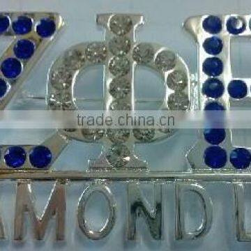 rhinestone crystal brooch Zeta Phi Beta ZPB Diamond life lapel pin Jewelry