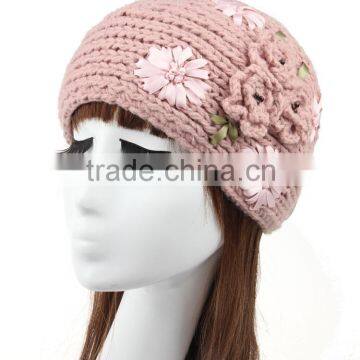 Fashion Charm Ladies Winter Hand Knitting Lace Flower Head Band
