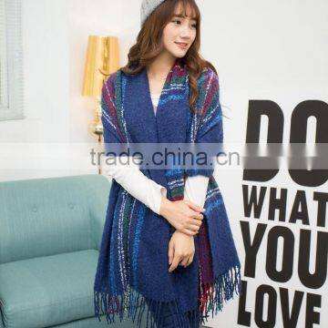 Winter Korean Lady Fashion Tassel Acrylic Plaid Cashmere Scarf Shawl photo-2