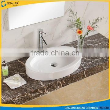 Sanitary Ware Oval Bathroom Ceramic Wash Basin