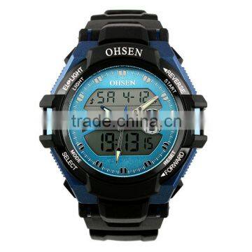 Hot Sell Men's Rubber Strap Black Analog Digital Silicone Sport Boy's Watch WS080/081