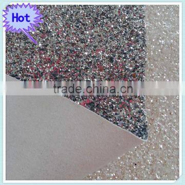 Cheap sparkling glitter synthetic leather for bedroom decoration