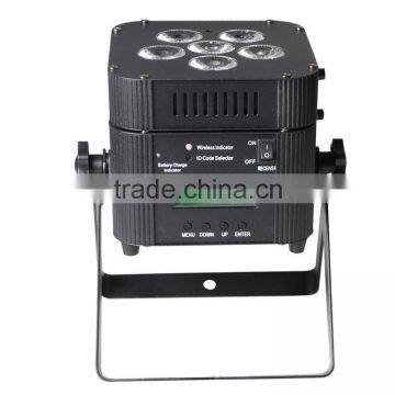 2016Hottest Battery Rechargeable 6pcs 6in1 RGBWA+UV Led Flat Par Light photo-3