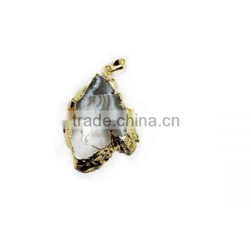 Pendant, PTP-A171 Natural Precious Gem Stone Agate Gold Pendant Necklace, Fashion Pendant Jewelry Wholesale photo-4