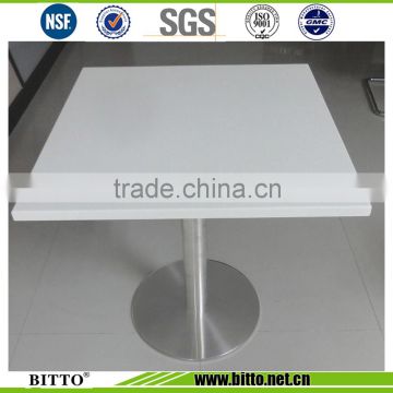 White acrylic solid surface fast food table top