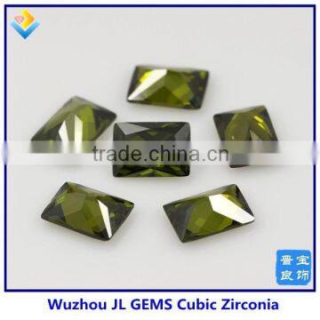 High Quality Synthetic Olivine Rectangle CZ/Cubic Zirconia Gemstone photo-5