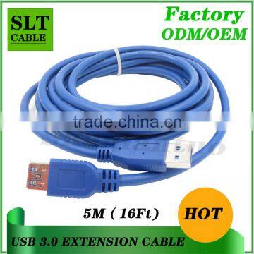 Shenlantuo wholesales price USB 3.0 Extension Cable A Male to A Female 5m USB 3.0 AM To AF Cable for Data Sync and Charging