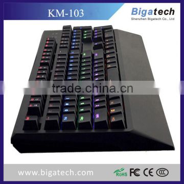 OEM Customized 7colors RGB LED illuminated backlight ergonomic mechanical gaming USB wired keyboard