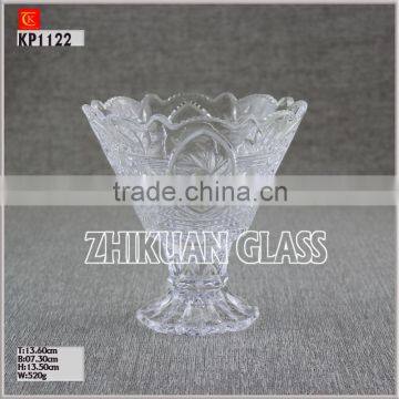 Unique design Plate Glass clear High quality Footed glass bowl