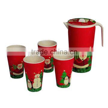 christmas custom serving mug ,Biodegradable bamboo fiber water Decals cup Suit