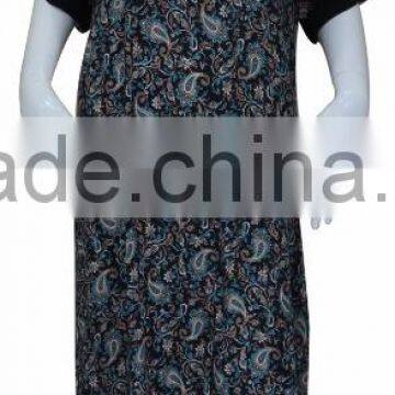 100%rayaon Lady Maxi Islamic Muslim Kaftan Abaya Long Dress With Embroidery photo-3