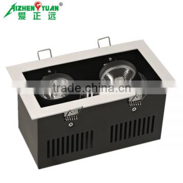 China supplier alimunum LED grille light cob 2 head square ceiling light