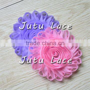 popular Hair Accessories Fancy High quality hair decorate flower, big shabby lace flower triming