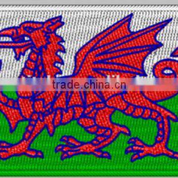 the dragon design flag patches 100% custom embroidery patches