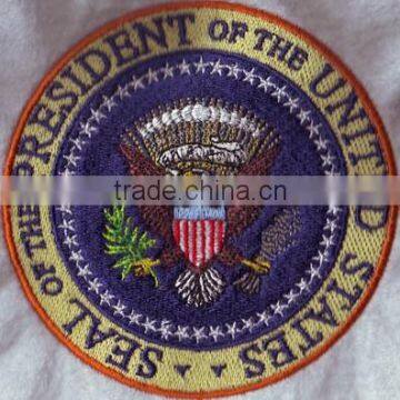 Blue Round Shape Customized 100% Embroidery Patch Usa Shield Flag Emblem China Supplier Quality Choice photo-2