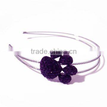 Wholesale Accessory Paw Print Purple Rhinestone Headband