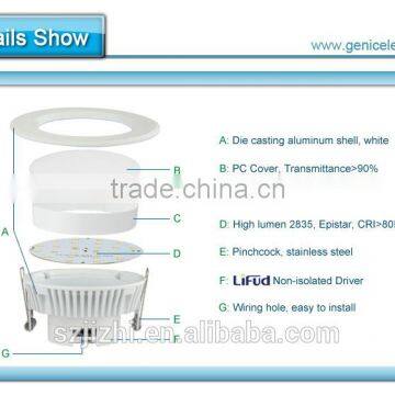 AC100-240V High Quality Non-isloated Driver 3.5inch 5W Led Ceiling Downlights photo-6