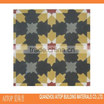 Yellow flower brick floor cement panel high grade hand made cement floor tile 20x20cm cheap price