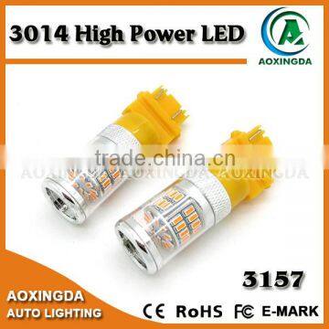 Latest design 12V~28V auto 3157 amber LED bulb light