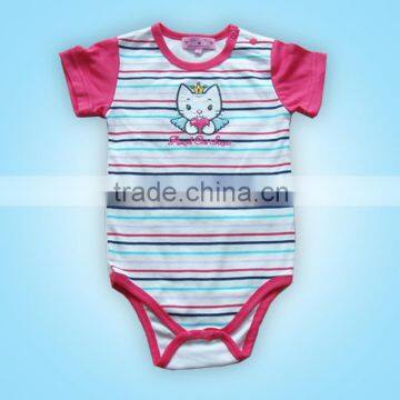 cotton short sleeve baby body Striped baby clothing baby girl clothes