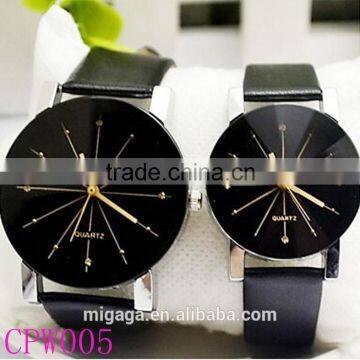 Korean Fashion Strip Belt Personality Gear Dial Circular Quartz pair Watches