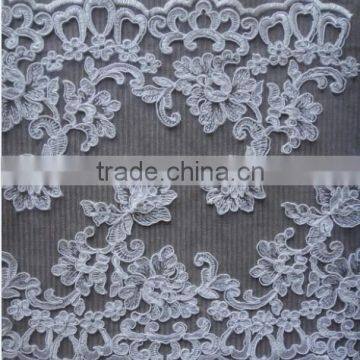 2015 China Wholesale Double Side Wedding Corded Bridal Lace Trim