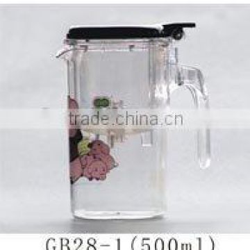 heat resistant and clear glass Tea & Coffee pot