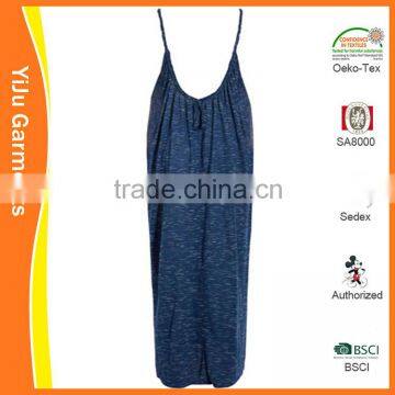 Lady sexy strap solid soft cotton modal pajama sleepwear dress