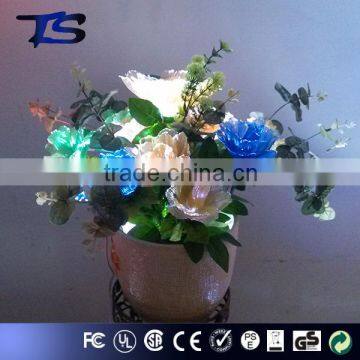 High quality and have CE and ROHS Floor Color change led fiber optic flowers with ceramics pot for sale .