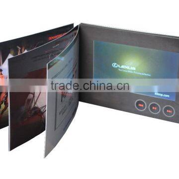 Full color Printed video Book with Lcd Screen (2.4" to 10.1") Video Brochure Card