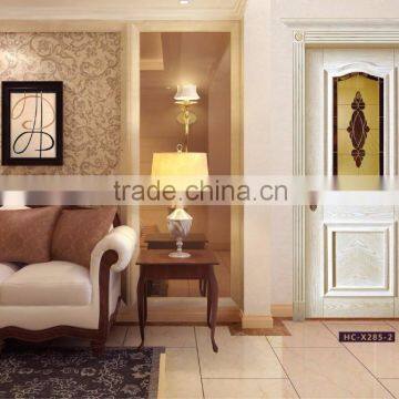 JHK-G30 Hotel Curved Wooden Sliding Frosted Glass Doors