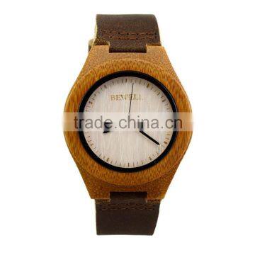 Hot Sale Imported 763 Movement Wristwatches Genuine Leather Bamboo Wood Dress Quartz Watches for Men and Women Anniversary Gifts photo-3