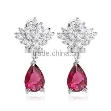 Elegant Teardrop Shape AAA Cubic Zircon Stone Fashion Bridal Earrings for Women