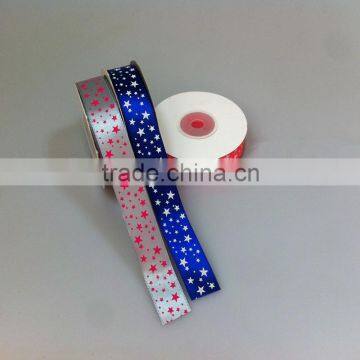 Supply 1 inch 25mm blue grey pink print star character ribbon for craft kids bow card making