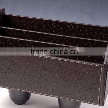 wholesale office faux leather storage box /desk organizer