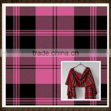 hot selling black and red grid printed taffeta fabric for scarves